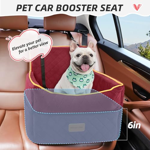 Dog Car Seat for Small Medium Dogs (Red)