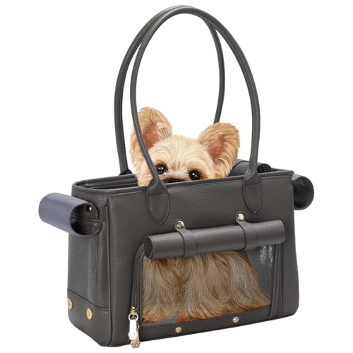 Fashion Pet Carrier Purse for Small Cat and Dog (Black / 13.6"L x 6"W x 10.0"H)