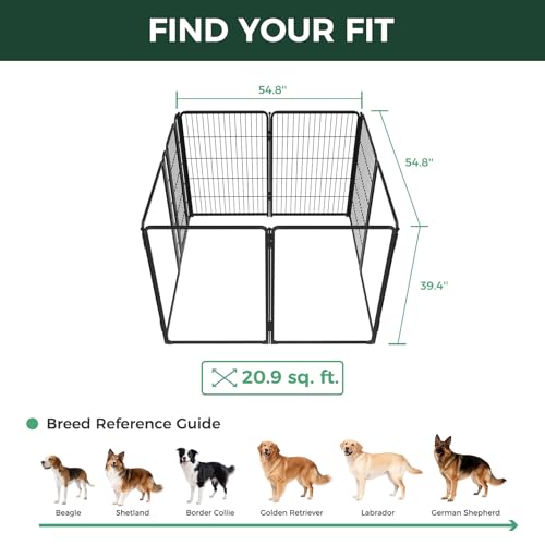 AuraSpace Pro Acrylic & Wire Mesh Indoor Dog Playpen (Black / 40"H)