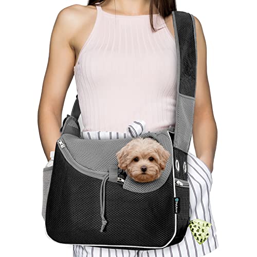 Dog Sling Carrier for Small Dog (Black)
