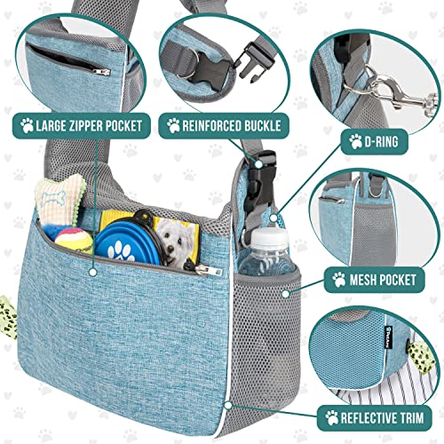 Dog Sling Carrier for Small Dogs (Teal Blue)