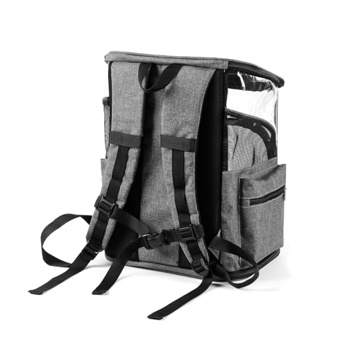 Cat Carrier Backpack for Small Medium Cats Dogs Backpack Puppies up to 26 Lbs (15.0"L x 12.2"W x 18.5"H / Blue)