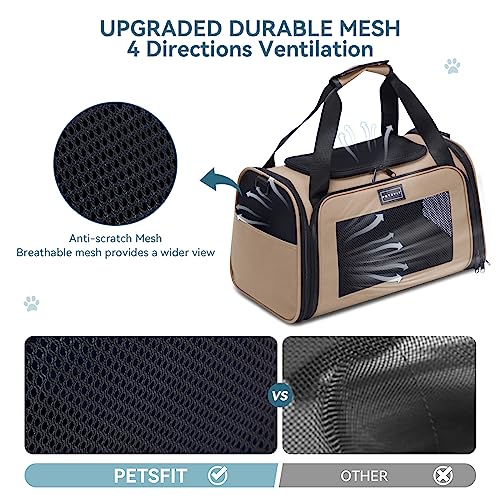 PET Carrier for Cat (17.5"L x 10.5"W x 10.6"H / New Khaki)