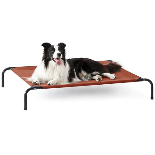 Elevated Cooling Dog Bed for Large Dogs (Terracotta / 48" X 35.5" X 8")