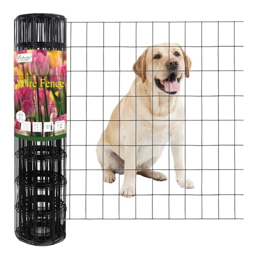 Black PVC Coated Welded Wire Fence 24" x 25' Roll (Black / 2''x3'' 16GA 24''x25')