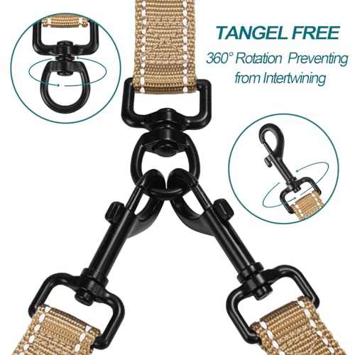 Double Dog Leash (Light Khaki)
