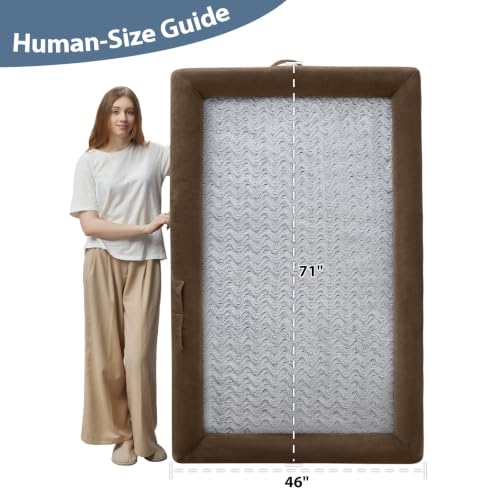 Human Dog Bed Orthopedic for Adult & Dogs Comfy Sleeping (Brown / Human (71x46x7.5in))