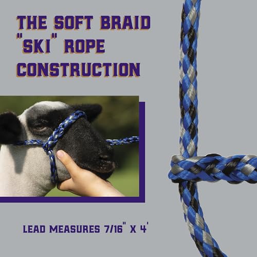 Poly Rope Sheep Halter (Blue/Black/Gray)