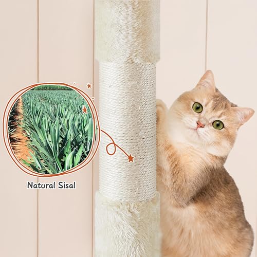 76.5in Multi Level Large Cat Tree (76.5in / Beige)