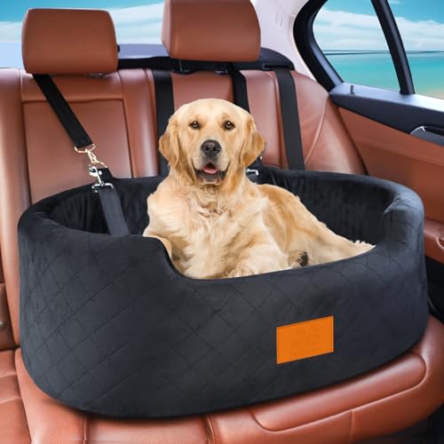 Dog Car Seat for Medium Dogs Up to 50 lbs (Black)