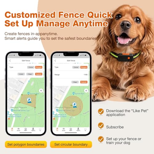 Wireless GPS Dog Fence Collar with 12