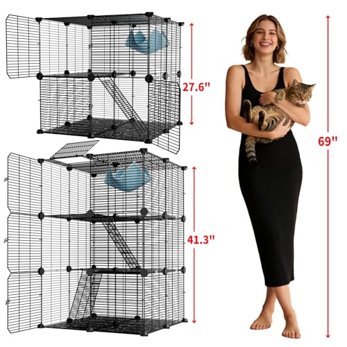 Medium Cat Cage Indoor (S - 27.6" × 27.6" × 27.6")