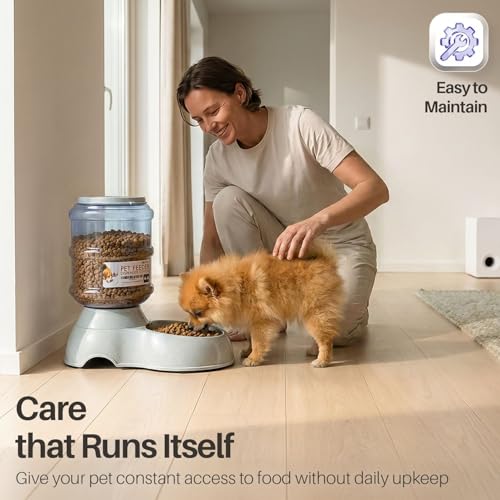 Automatic Pet Feeder & Waterer Set of 2 Pack (4-6 lb Feeder (1 Gallon) / Waterer + Feeder)