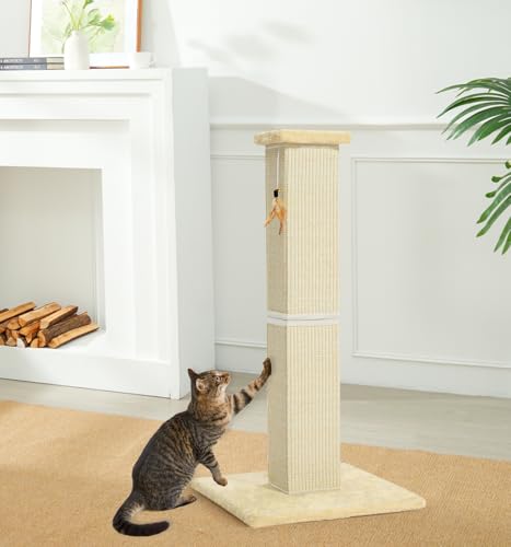 Made4Pets Cat Scratching Post for Indoor Cats (Beige-Sisal)