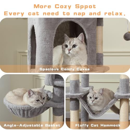 70 Inch Cat Tree (Light Grey)