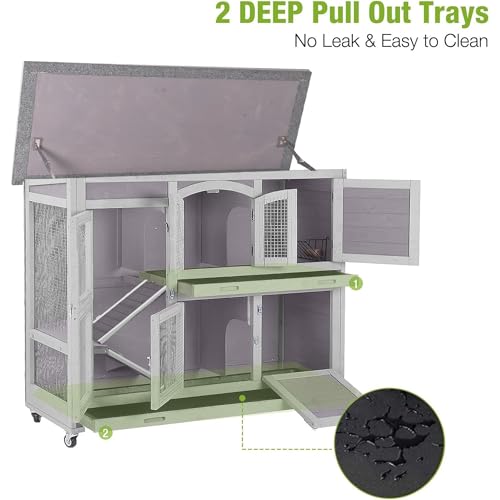 Guinea Pig Cage 2 (Grey / 44.0"L x 20.0"W x 41.5"H)