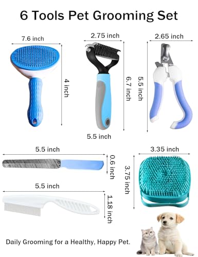 Dog Cat Grooming Kit (Blue 6 Kits)