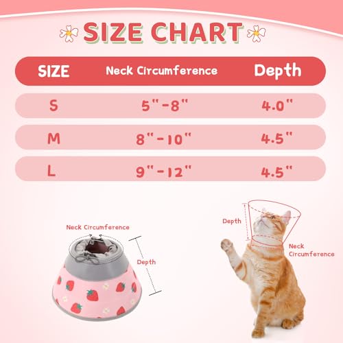 Cat Cone Collar Soft to Stop Licking (Pink / L)