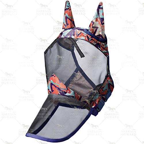 LumiVista Horse Fly Mask Long Nose with Ears UV Protection for Horse Abstract Graffiti XL Extra Full (Abstract Graffiti / Extra-Full (X-Large))