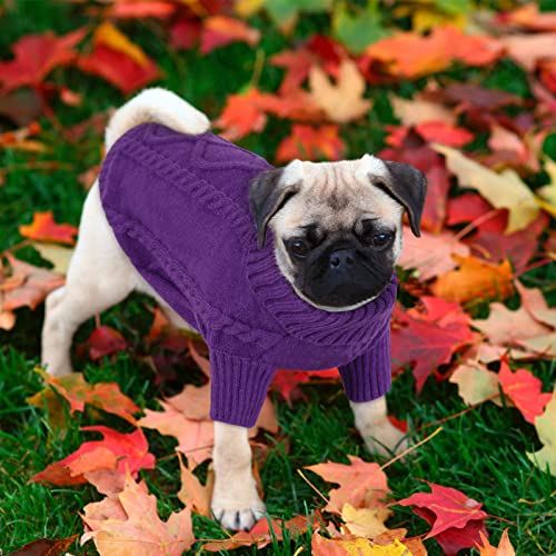 Small Dog Sweater for Small Dogs Girl (X-Small / Purple)