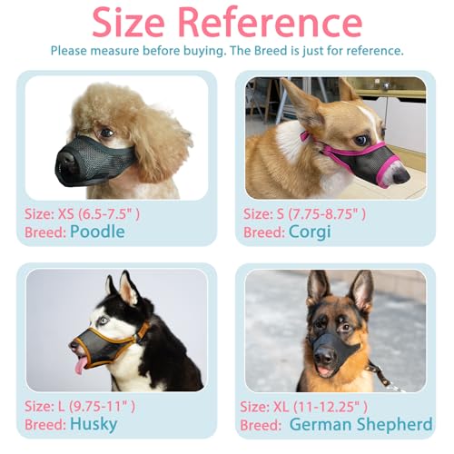 Dog Muzzle for Large Medium Small Dogs German Shepherd Labrador (Black / XL(Snout:11"-12.25"))