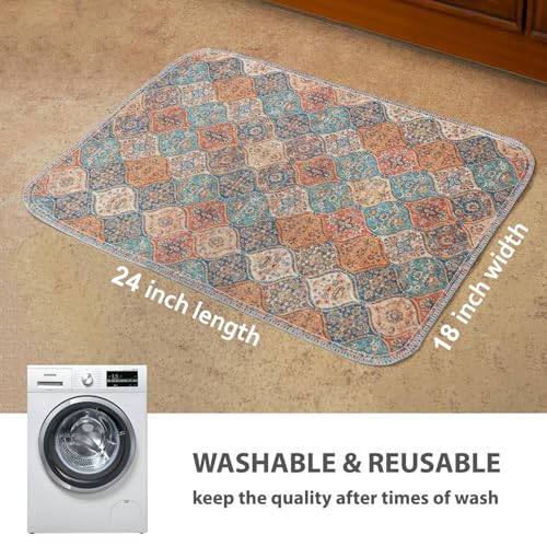 Washable Pee Pads for Dogs (18x24 Inch (Pack of 2) / Cream/Multi)