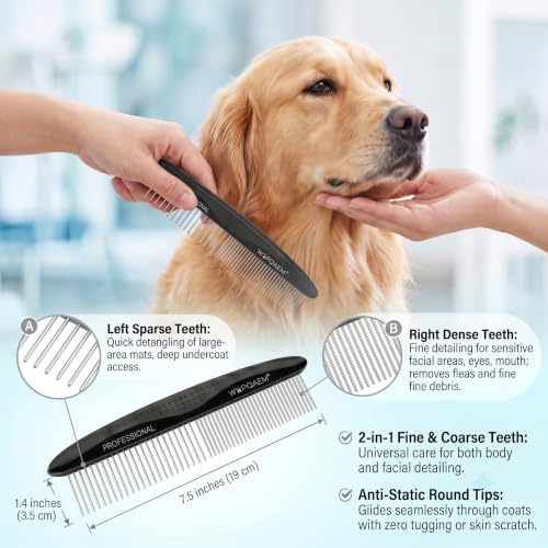 5 PCS Cat & Dog Grooming Kit Brush (Black 5pc)