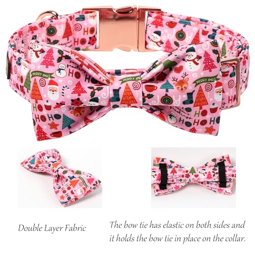 Christmas Dog Collar with Bow tie (X-Large (Pack of 1) / Ho Xmas)