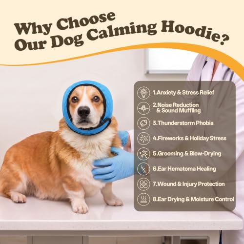 Dog Ear Cover Noise Shield Anxiety Relief for Dogs (LakeBlue / S)