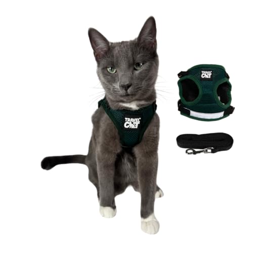 Travel Cat The Emerald Explorer Limited Edition Green Harness and Leash Set (X-Small / Emerald)
