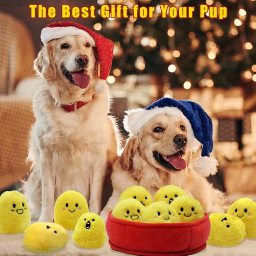 6 Pack Chicken Nugget Squeaky Dog Toys Interactive Puppy Chew Toys (Yelllow Chicken Nugget)