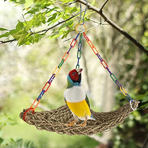 Bird Seagrass Mat Conure Hammock (【Hammock：7.87x7.87x11.63 IN】)