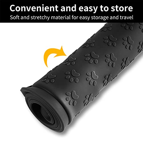 2 Pack Pet Placemat for Dog and Cat (11.8"L x 11.8"W - 2 Pack / Black)