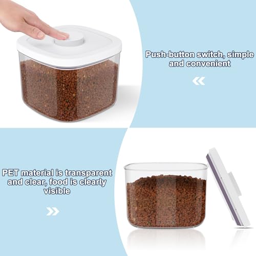 5-8Lbs/5.28Qt/5L Airtight Dog Cat Food Storage Container and Pet Storage Bin BPA-Free. PET Clear Stackable Dog Treat Containers for Pet Food/Rice/Dry/Cereals/Flour/Sugar/Bread, etc (Medium (White (5L-1Pack))
