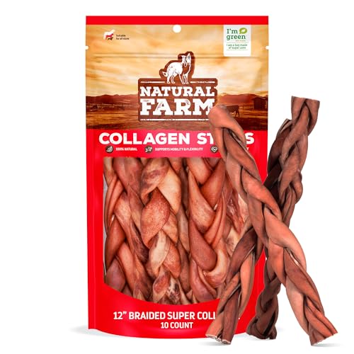Odor Free Super Braided Collagen Dog Chews (12" Braided - 10 Count)