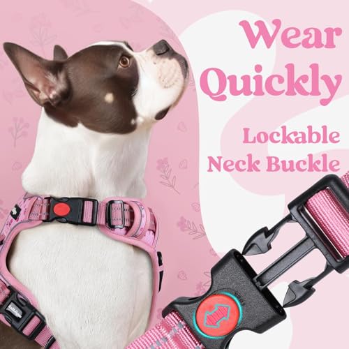 Dog Harness for Large (Floral Pink / Large)