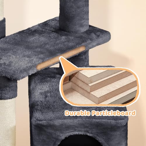 Cat Tree Multi Level Climbing Tower for Indoor Cats (Dark gray)