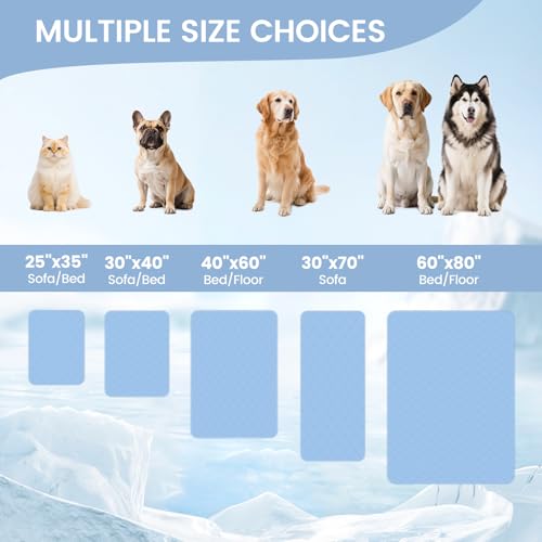 Deluxe Leakproof Cooling Blanket for Large Dogs Q (Heather Haze Blue / 40*60)