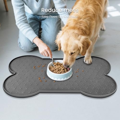 Dog Food Mat Anti (31.8" x 16" / Grey)