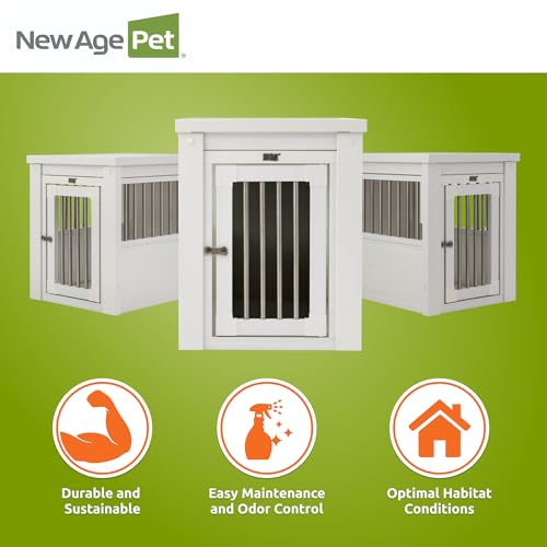 ECOFLEX® Small Furniture Style Dog Crate & End Table (Antique White / 23.8"L x 18.2"W x 22.2"H)