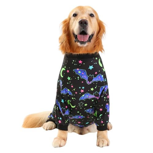 Dog Pajamas One Piece Light Comfy Pjs Pet Costume M (Small / Starry Bats)