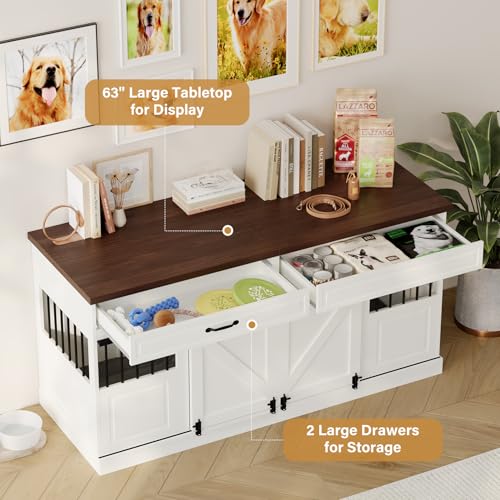 Large Dog Crate Furniture (63"L x 23.6"W x 31.5"H)