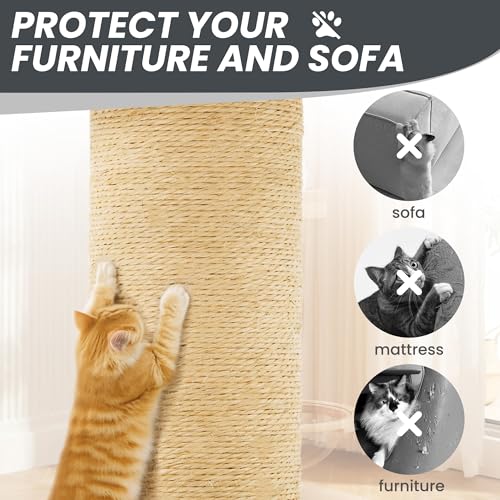 59in Large Cat Tree Tower for Indoor Cats with Soft Plush Hang Ball (59in Dark Grey)