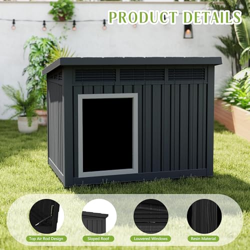 Dog House Indoor Outdoor (Black / 42.87*32.95*31.61inch)
