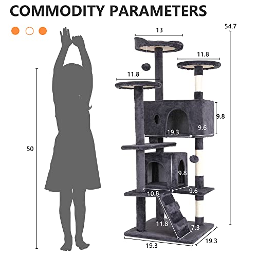 54" Cat Tree Tower (54in / Ashy)