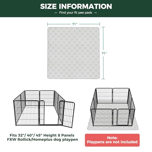 Washable Pee Pads for Dogs (Khaki / 71" Square (2 Packs))