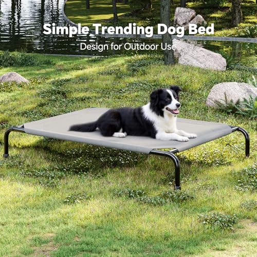 Raised Dog Bed for Large Dogs (47.75"L x 30.5"W x 8"Th / Grey)