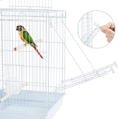 Open Play Top Travel Bird Cage for Conure Sun Parakeet Green Cheek Conure Lovebird Budgie Finch Canary (White)