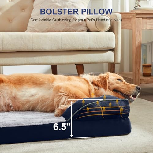Orthopedic Supportive Large Dog Bed (42.0''l x 32.0''w x 6.5''th / Blue)