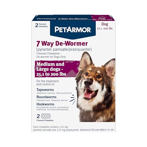 7 Way De Wormer for Dogs (Medium & Large Dogs (Over 25 lbs) / 2 Count)